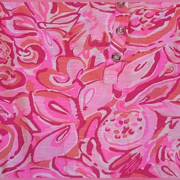 Lilly Pulitzer - Print ‘Pink Pout Mango Salsa’ Essie Style 
Tank | Sz Small - Picture 3 of 7